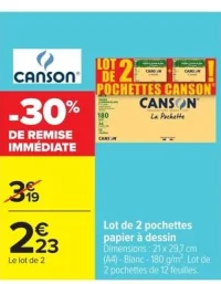 Lot de 2 pochettes papier à dessin Canson
