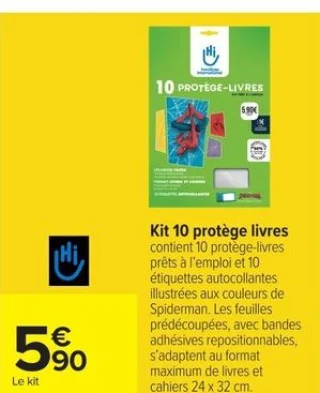 Kit 10 protège livres
