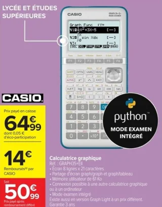 Calculatrice graphique Casio Graph35+EII