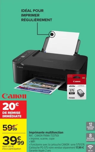 Imprimante multifonction Canon PIXMA TS3750I