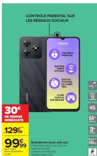 Smartphone neow safe noir