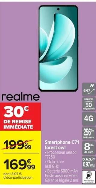 Smartphone Realme C71 Forest Owl