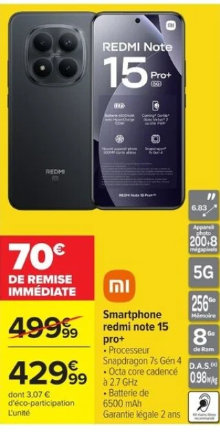 Smartphone Redmi Note 15 Pro+