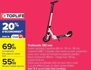 Trottinette 180 mm Toplife