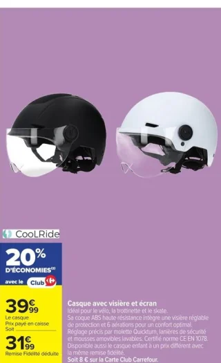 Casque avec visière et écran CoolRide