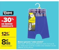 Boxers garçons "coton stretch" Dim