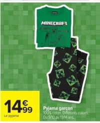 Pyjama garçon Minecraft
