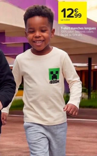 T-shirt manches longues Minecraft