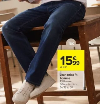 Jean relax fit homme Tex