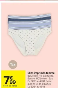 Slips imprimés femme Tex