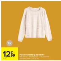 Pull manches longues femme Tex