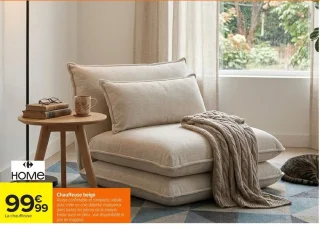 Chauffeuse beige Carrefour Home