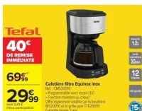 Tefal Cafetière filtre Equinox inox