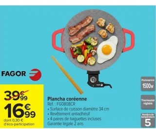 Fagor Plancha coréenne FG0808CR