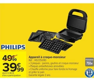 Appareil à croque-monsieur Philips
