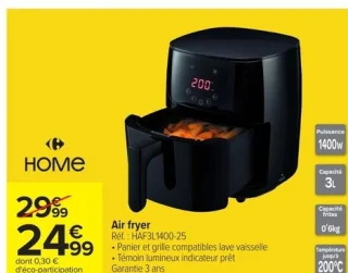 Air fryer HOME HAF3L1400-25