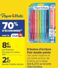 8 feutres d'écriture Flair double pointe Paper Mate
