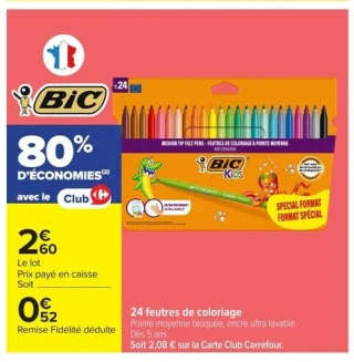 24 feutres de coloriage Bic Kids