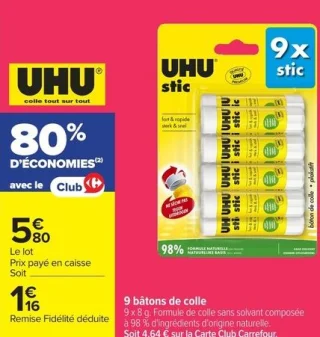 9 bâtons de colle UHU