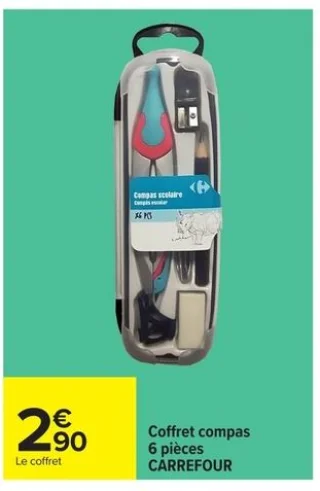 Coffret compas 6 pièces CARREFOUR