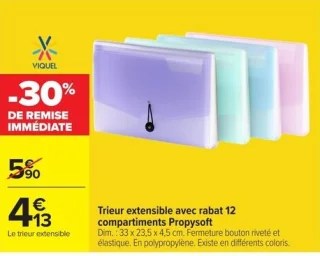 Trieur extensible avec rabat 12 compartiments Propysoft Viquel