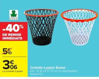 Corbeille à papier Basket Clementina Frog