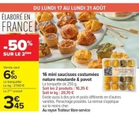16 mini saucisses costumées nature moutarde & pavot