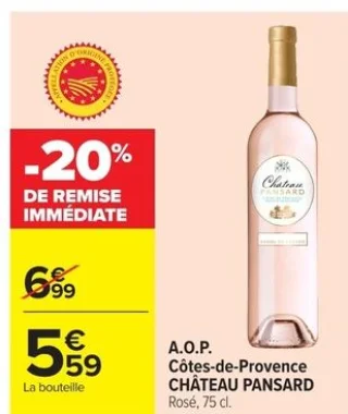 A.O.P. Côtes-de-Provence CHÂTEAU PANSARD Rosé, 75 cl.