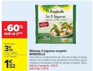 Mélange 3 Légumes surgelés BONDUELLE