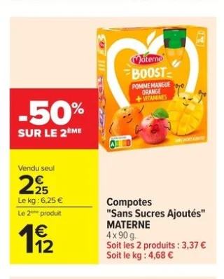 Compotes "Sans Sucres Ajoutés" MATERNE