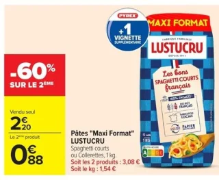 Pâtes "Maxi Format" LUSTUCRU