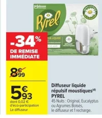 Diffuseur liquide répulsif moustiques PYREL