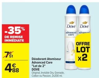 Déodorant Atomiseur Advanced Care 'Lot de 2' DOVE