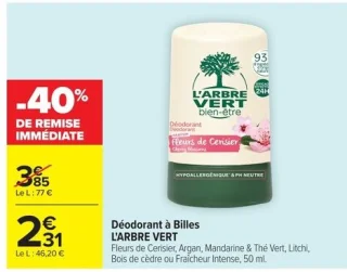 Déodorant à Billes L'ARBRE VERT