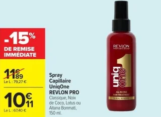Spray Capillaire UniqOne REVLON PRO Classique, Noix de Coco, Lotus ou Aitana Bonmati, 150 ml.