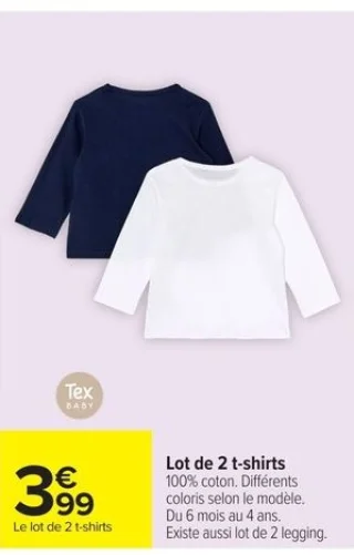 Lot de 2 t-shirts Tex Baby