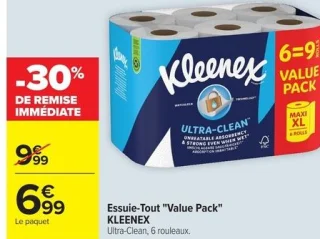 Essuie-Tout "Value Pack" KLEENEX Ultra-Clean, 6 rouleaux