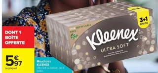 Mouchoirs KLEENEX Ultra Soft ou Balsam, par 4 boîtes