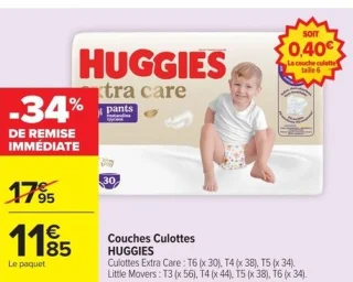 Couches Culottes Huggies Extra Care