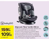 babyGO Siège-auto "Nova" de 40 à 150 cm