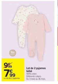 Lot de 2 pyjamas bébé Tex Baby