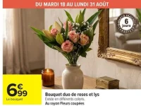 Bouquet duo de roses et lys