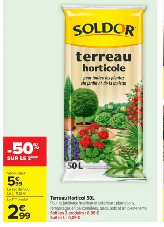 Terreau Horticole 50L Soldor