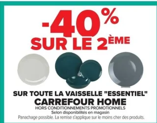 Vaisselle "Essentiel" Carrefour Home