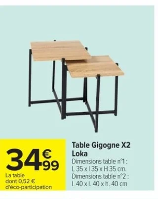 Table Gigogne X2 Loka