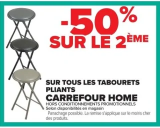 Tabourets pliants Carrefour Home