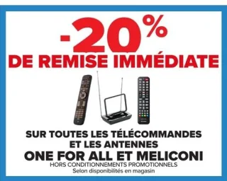 Télécommandes et antennes One For All et Meliconi