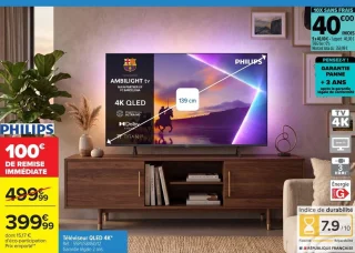 Téléviseur QLED 4K* Philips 55PUS8450/12