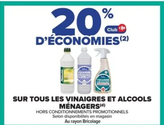 Vinaigres et alcools ménagers
