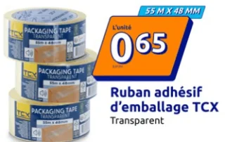 Ruban adhésif d'emballage TCX Transparent 55 M X 48 MM